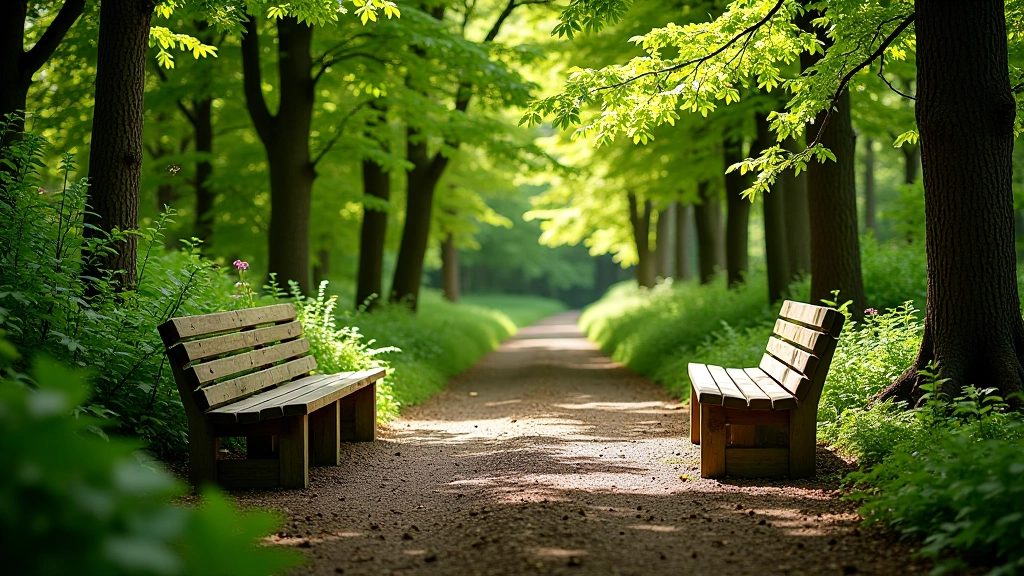 Forest rest area with seating