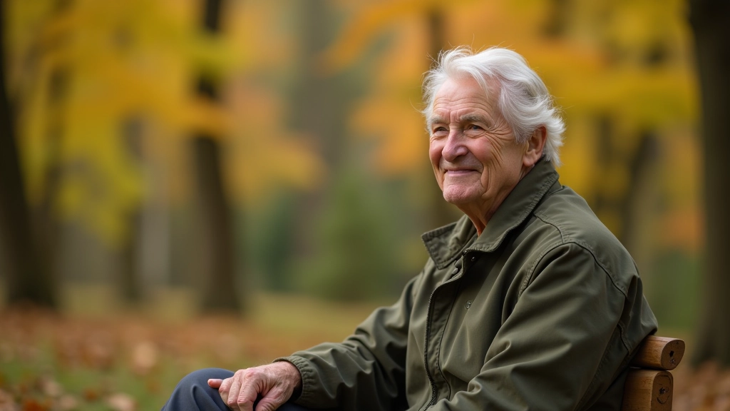 Visitor sitting on wooden bench in Kinnitty Forest surrounded by autumn foliage, forest trail visible in background, peaceful woodland setting